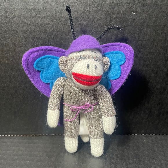 Seasons of Cannon Falls Sock Monkey Butterfly NWOT EXCELLENT - Picture 1 of 9
